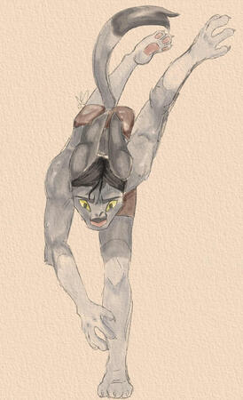 Single character water colored inspired piece