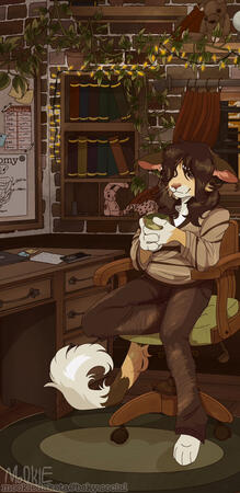 Full Body + phone WP simple shading detailed background